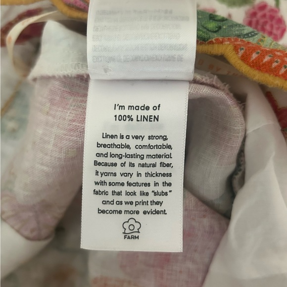 Farm Rio Macaw Bloom Scalloped 100% Linen Shorts - Size M/L - Picture 10 of 14